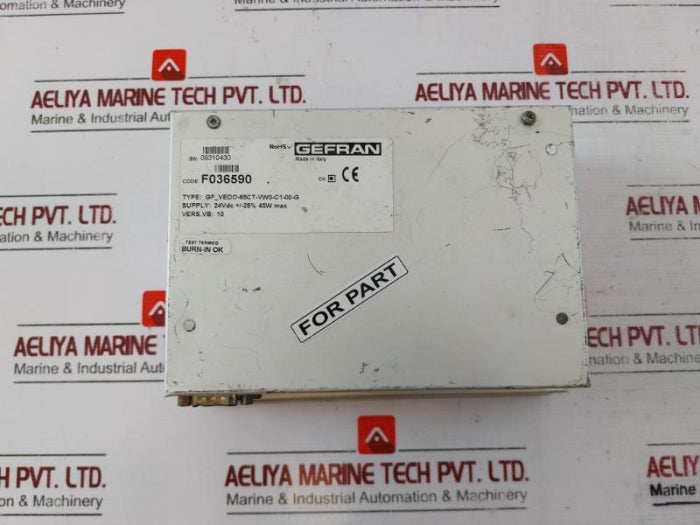 Gefran Gf_Vedo-65Ct-vw0-c1-00-g Industrial Computer 24Vdc 45W Max (Not Working)
