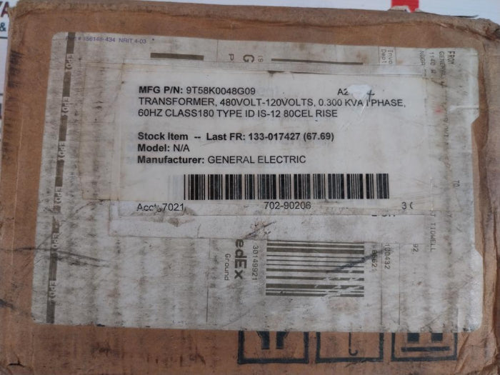 General Electric 9T58K0048G09 Core & Coil Transformer