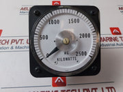 General Electric Db40 Dc Ammeter 0-2500 Ac Kilowatts