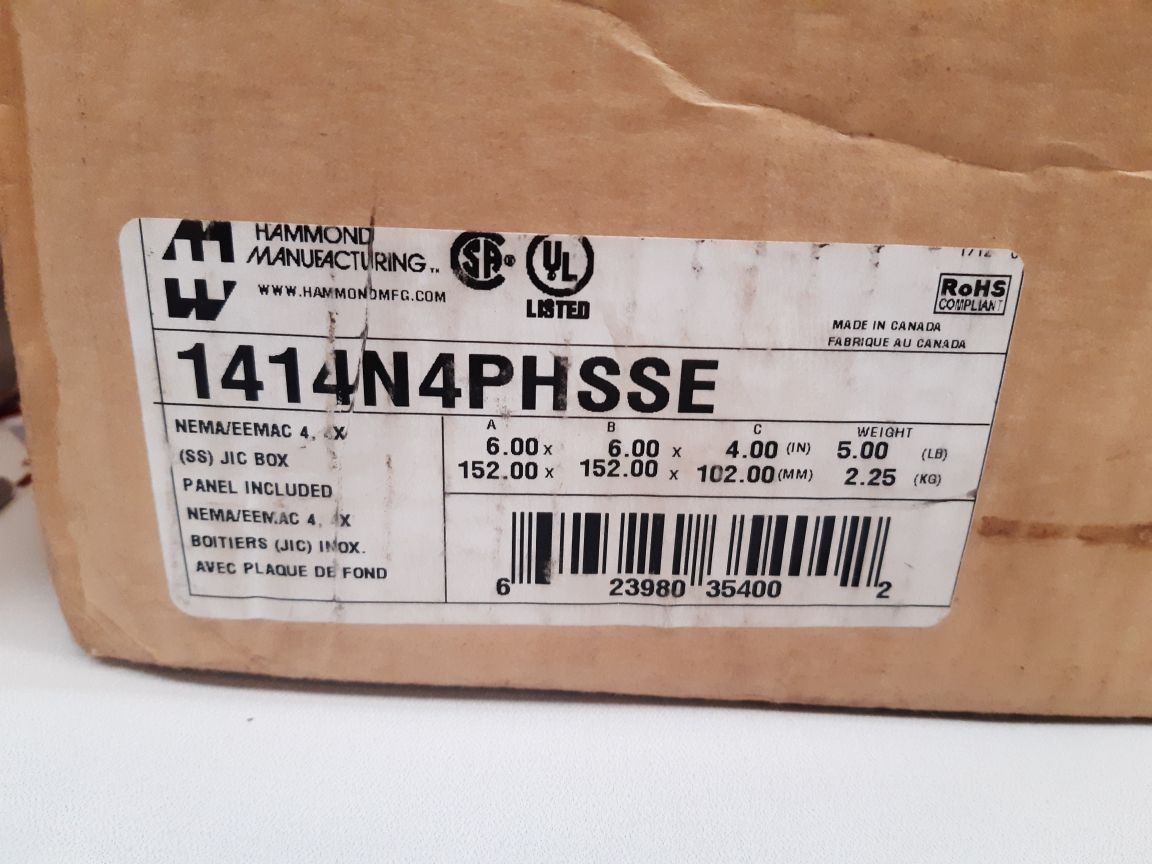 Hammond 1414N4Phsse Electrical Metal Mild Steel Box