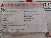 Hobart 749798 Electric Heater Plate 00-749798