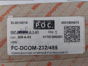 Honeywell Fc-dcom-232/485 Communication Interface Module 500 Ma Max 5 Vdc
