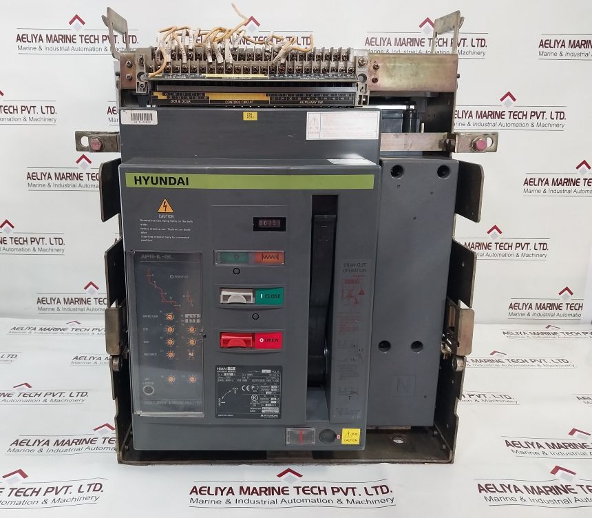 Hyundai Hian 06 630A Air Circuit Breaker Over-current Ground Fault Trip 4 Poles