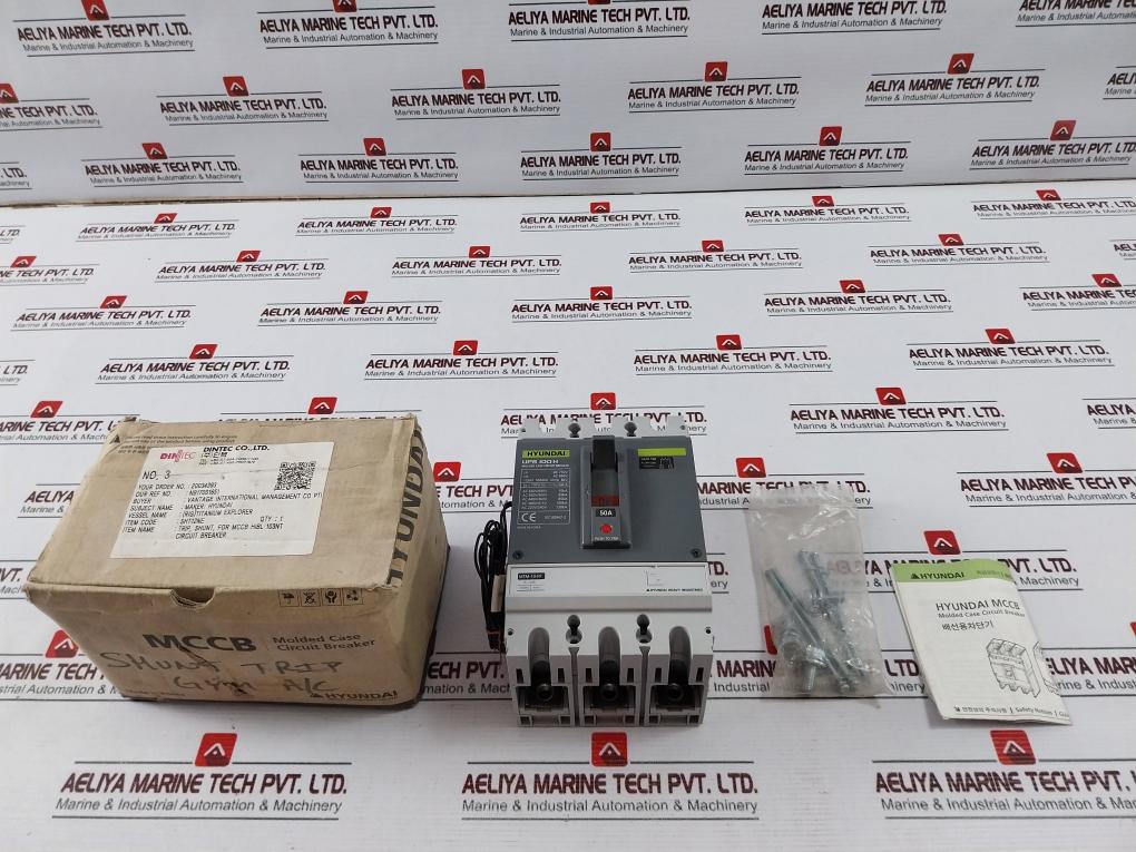 Hyundai Upb 1Ooh Molded Case Circuit Breaker 50A Ac 200-230V 50/60 Hz