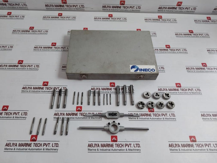 Ineco 025.880353 Taps & Round Dies Set 25.4X9.5 M 3-12 W 1/16-1/2 M8X1.25