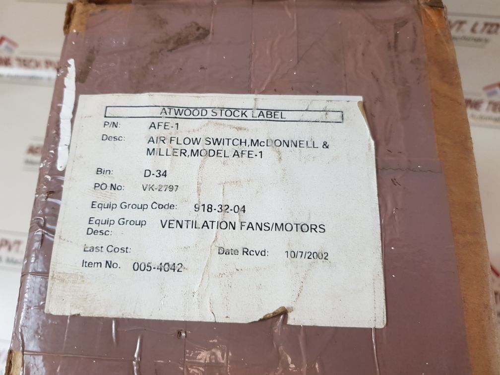 Mcdonnell & Miller Afe-1 Air Flow Switch – Aeliya Marine