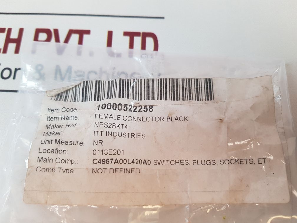 Itt Nps-2-bk-t4 Female Connector Black