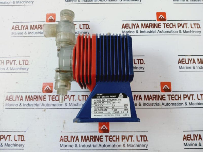 Iwaki Ezb20D1-vc Metering Pump 1.5 Gph 60 Psi 1-360 Spm