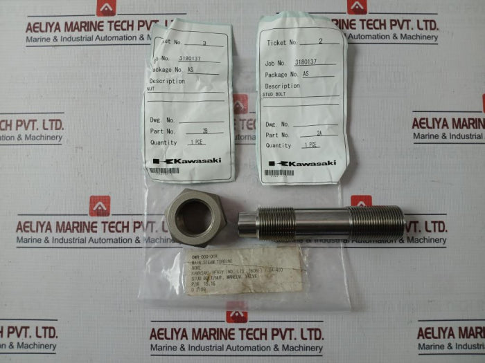 Kawasaki 2A Stud Bolt And Nut Set For Main Steam Turbine 0Wr-000-01R