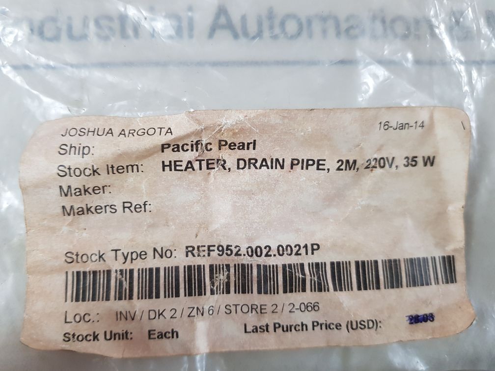Kdl-sr Drain Heater Pipe Cable 456554-000