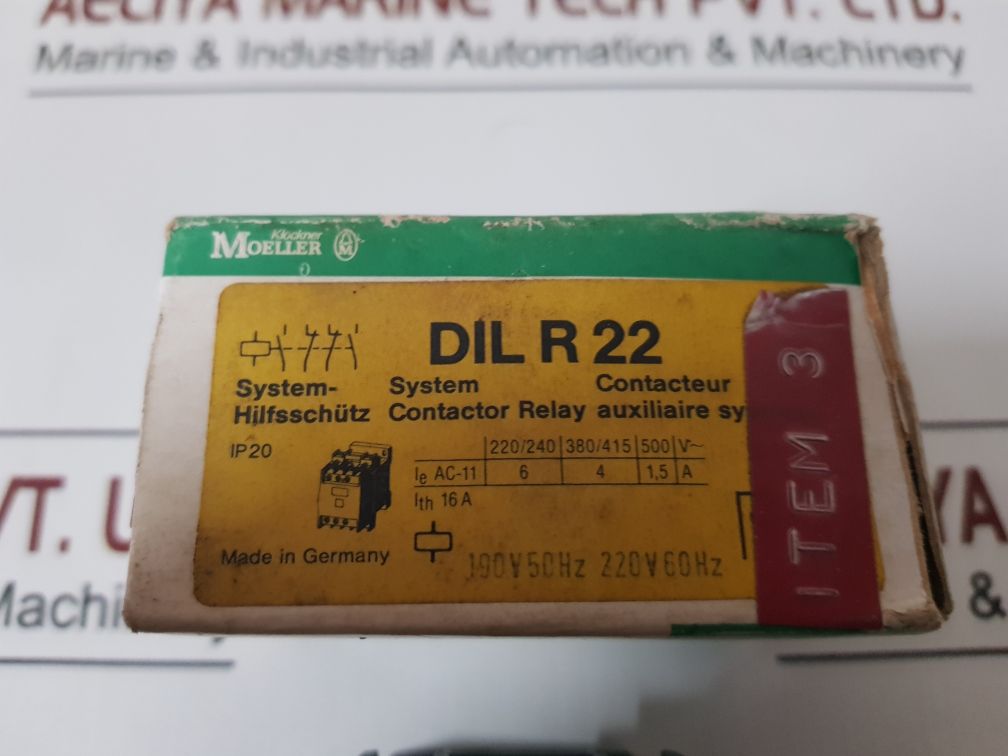 Class R 22 Sensor Klockner Moeller Dil R 22 Contactor Relay 16A 190/220V – Aeliya Marine