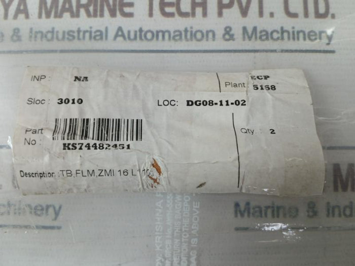 Kromschroder 74482451 Flame Tube Tb,Flm,Zmi 16 L1100 Ql 40007272 16,00 Mm X 1,50