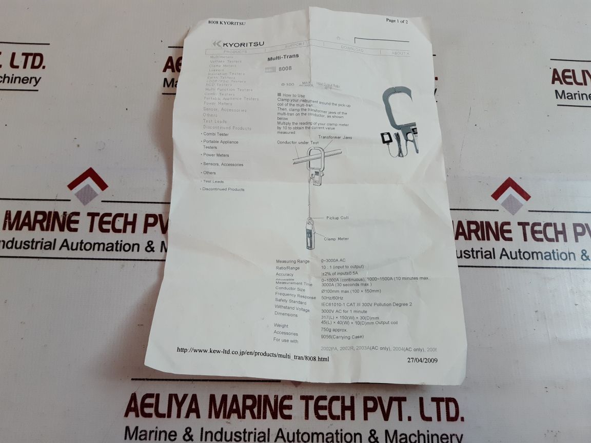 Kyoritsu multi-tran 8008 current transducer 
