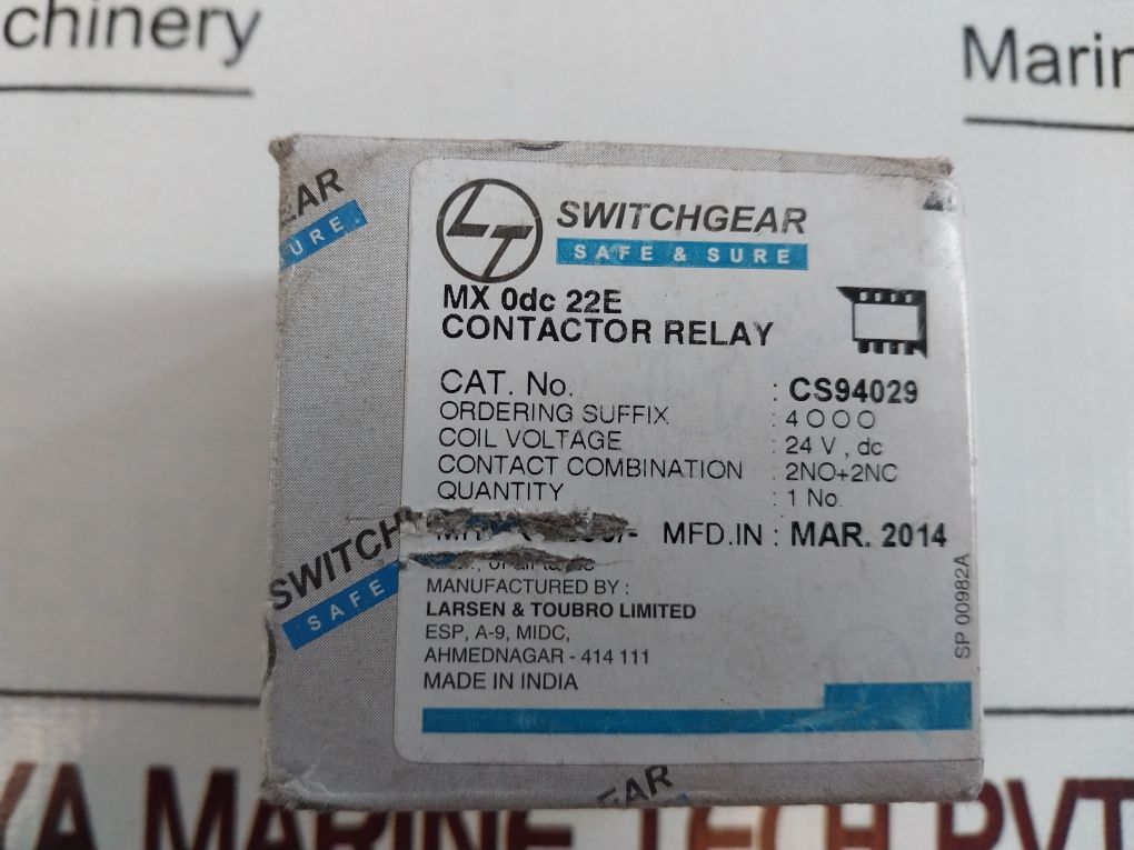 Larsen & Toubro Mx 0Dc Contactor Relay 690V 10A