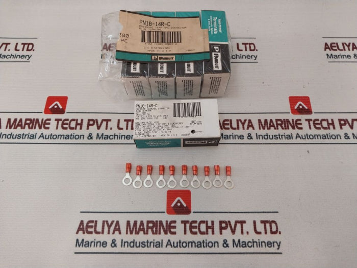 Lot Of 100X Panduit Pn18-14R-c Pressure Terminal Connector