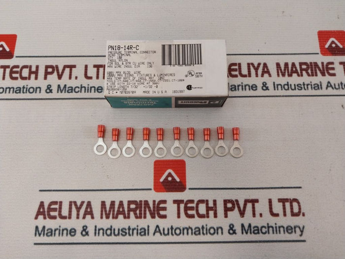 Lot Of 100X Panduit Pn18-14R-c Pressure Terminal Connector