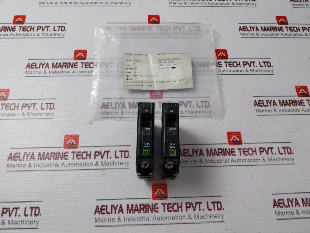Lot Of 2X Square D Q0115 Circuit Breaker 15 Amp