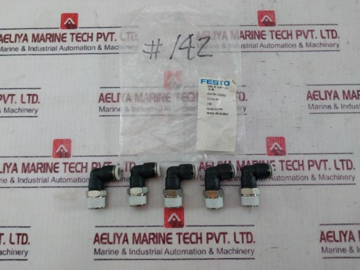 Lot Of 5X Festo Qsl-h-3/8-5/16-u-m 533242 L-shaped Male Elbow 