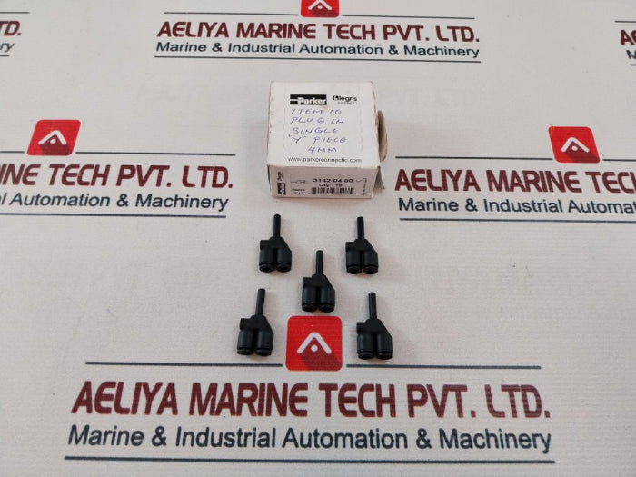 Lot Of 5X Parker 3142 04 00 Plug In Single Adapter “Y” Piece 4Mm X 4Mm