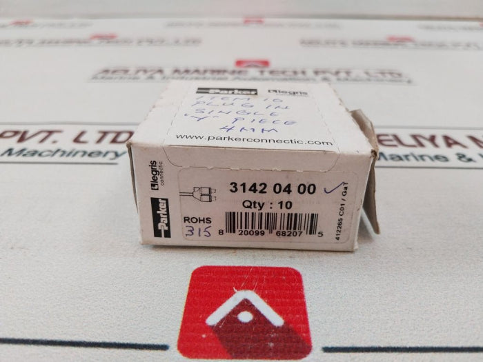 Lot Of 5X Parker 3142 04 00 Plug In Single Adapter “Y” Piece 4Mm X 4Mm