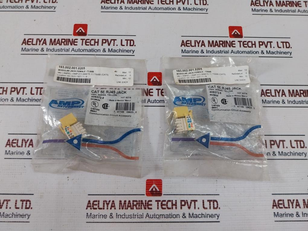 Lot Of 6X Amp Netconnect 406372-8 Modular Jack Female -t568B