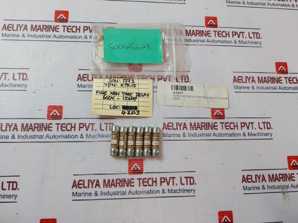 Lot Of 6X Bussmann Ktk-15 Fast Acting Fuse 600V