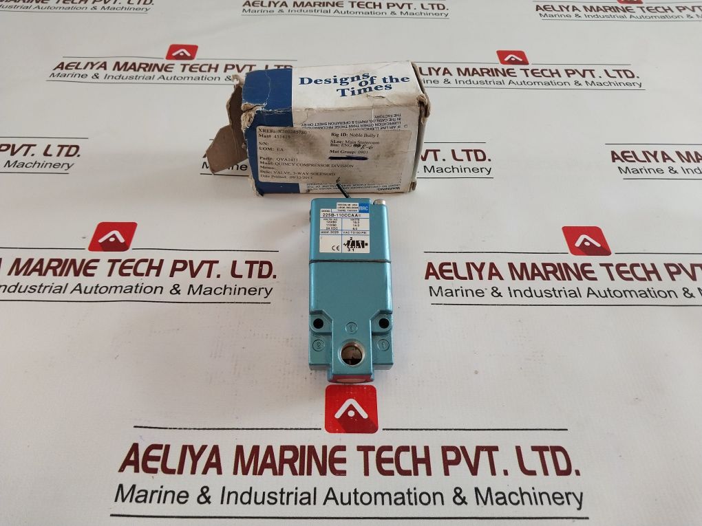 Mac 225B-110Ccaa Solenoid Poppet Valve 110V/50Hz 120V/60Hz