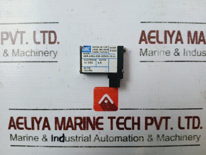 Mac 48B-ama-000-gdk0-1Kj= Solenoid Valve  20 To 120 Psi 12 Vdc Eq22