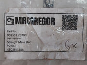 Lot Of 6X Macgregor 002553.20700 Male Stud Straight Coupling
