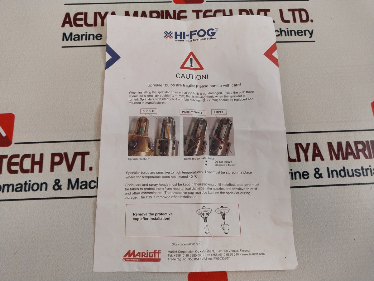 Marioff Container At Oil Rack Marioff 401928 Water Mist Fire Protection Sprinkler Head – Aeliya Marine