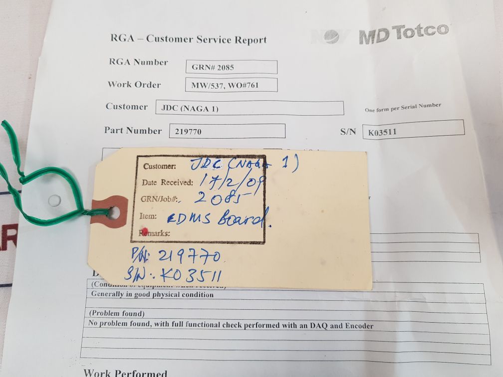 M/D Totco 219771-001 Edms Board