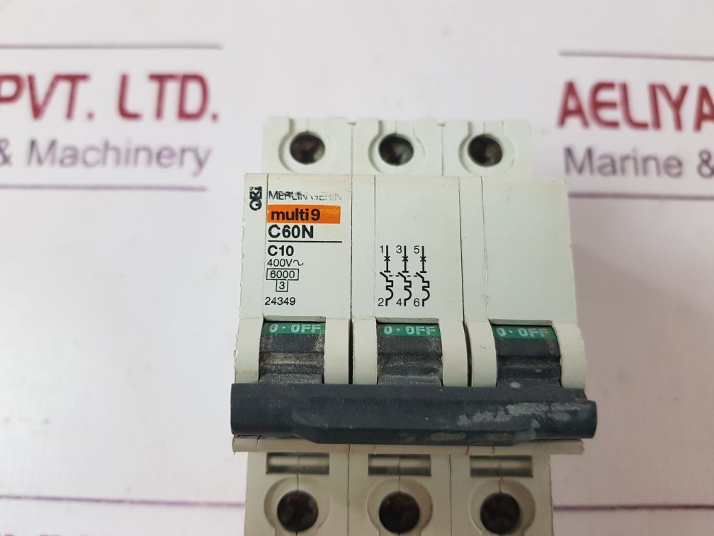 Merlin Gerin Multi 9 C60N C10 3-pole Circuit Breaker 400V