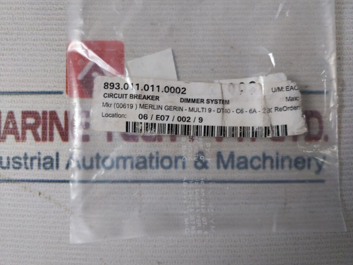 Merlin Gerin Dt40 Circuit Breaker Icu 6Ka