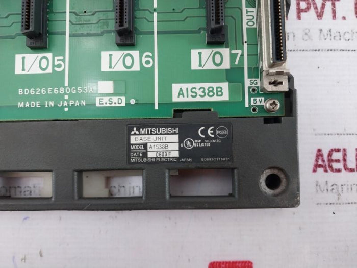 Mitsubishi Electric A1S38B Rack Base Unit 8 I/O Cpu-power Supply Slot ...