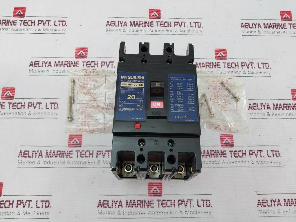 Mitsubishi Electric Nf100-sh 3 Pole No-fuse Breaker 20Amp