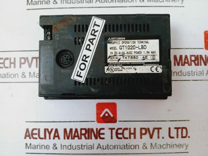 Mitsubishi Gt1020-lbd Touch Screen Graphic Operation Terminal (Not Working)