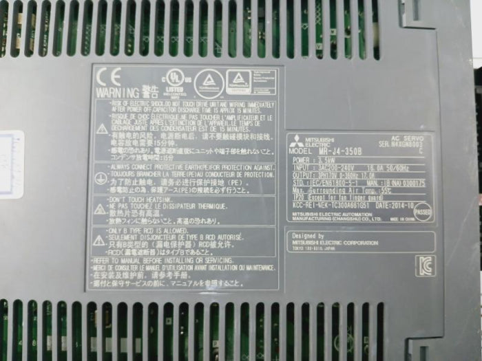 Mitsubishi Mr-j4-350B Digital Ac-servo Amplifier For Motor Power 3Ac200-240V