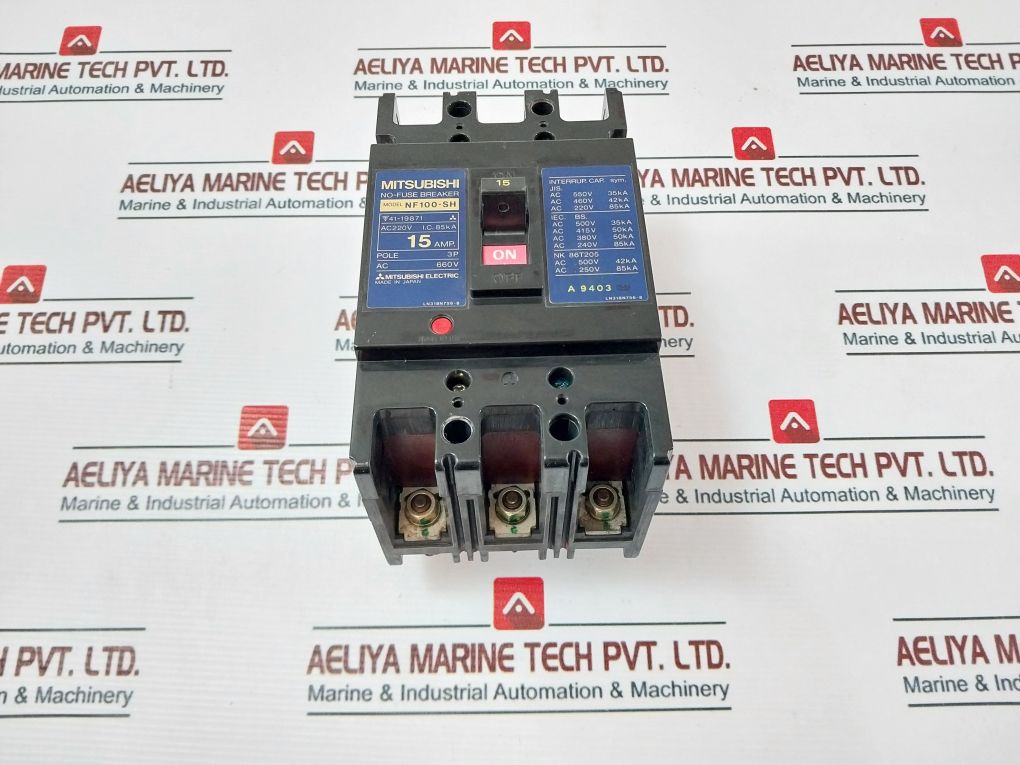 Mitsubishi Nf100-sh 3 Pole No-fuse Breaker 15A Ac380-450V 50/60Hz