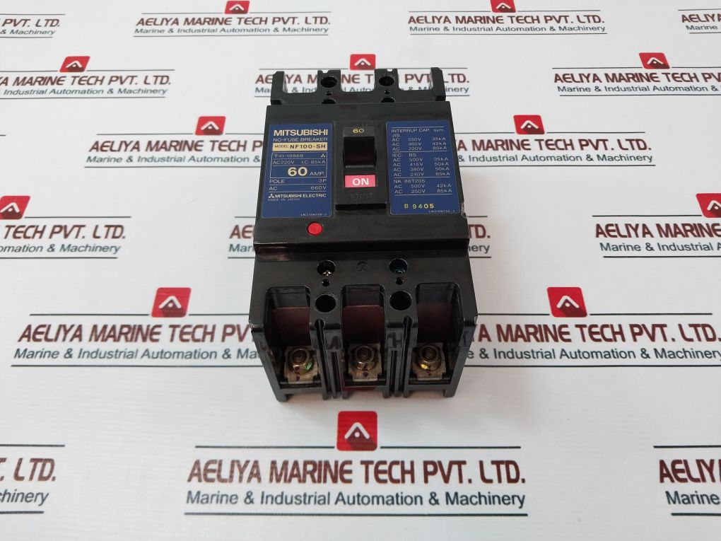 Mitsubishi Nf100-sh 3 Pole No-fuse Breaker 60A Ac 660V