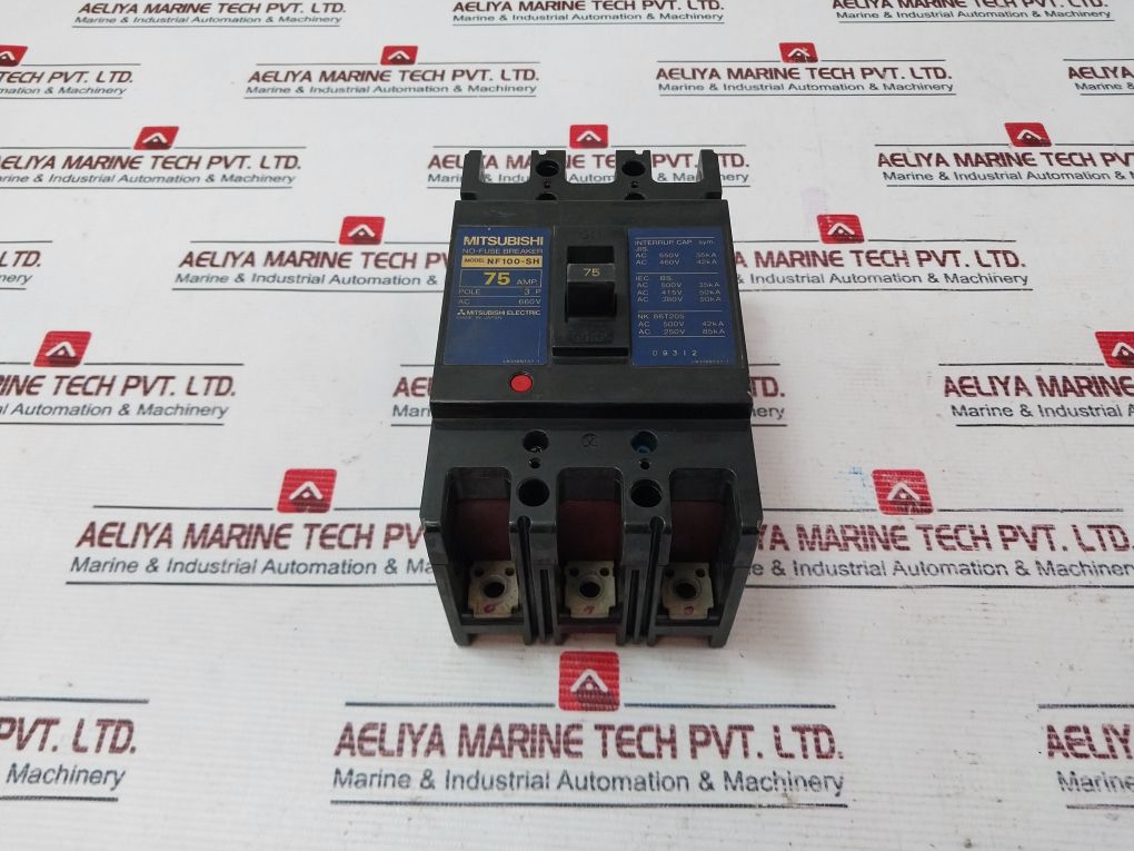 Mitsubishi Nf100-sh,Ln318N757-1 3P Pole No-fuse Breaker Ac 660V 75 Amp