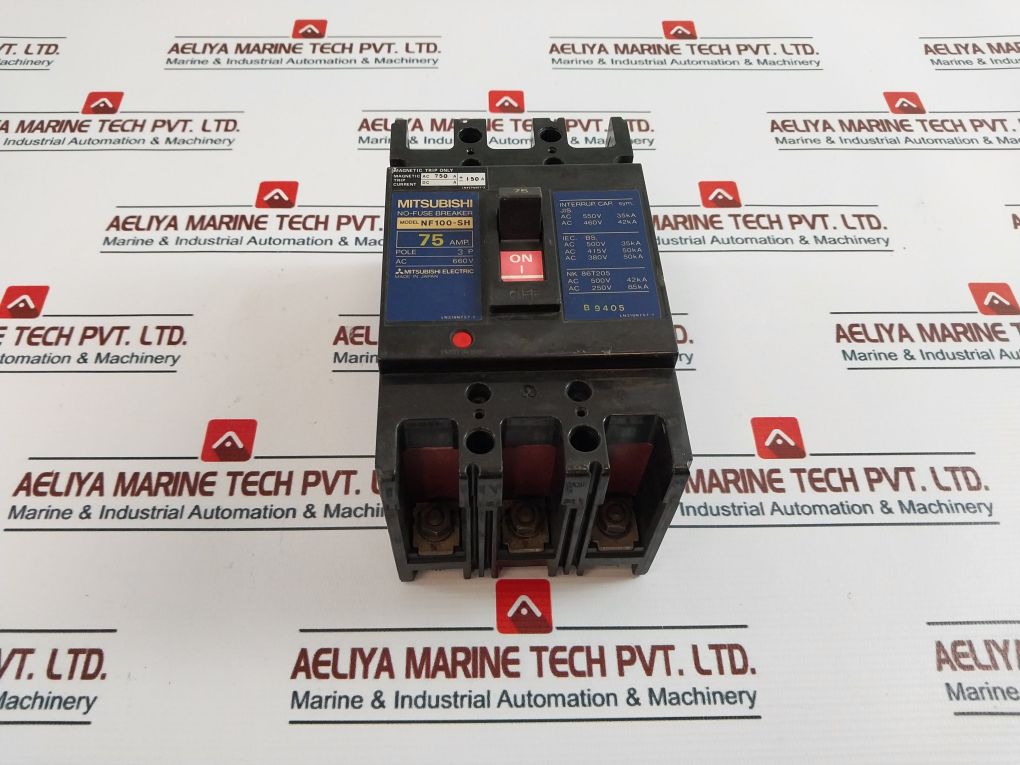 Mitsubishi Nf100-sh No-fuse Breaker 75A 660V Ac 3-pole
