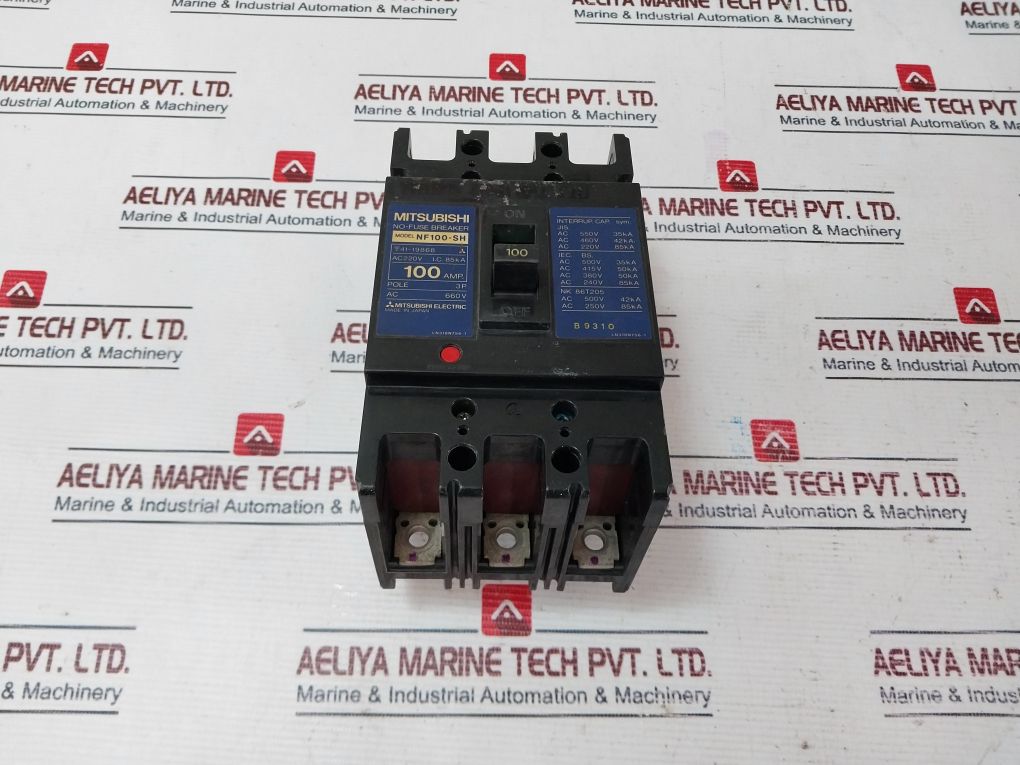 Mitsubishi Nf100-sh No-fuse Circuit Breaker 3 Pole 100 Amp 50/60Hz