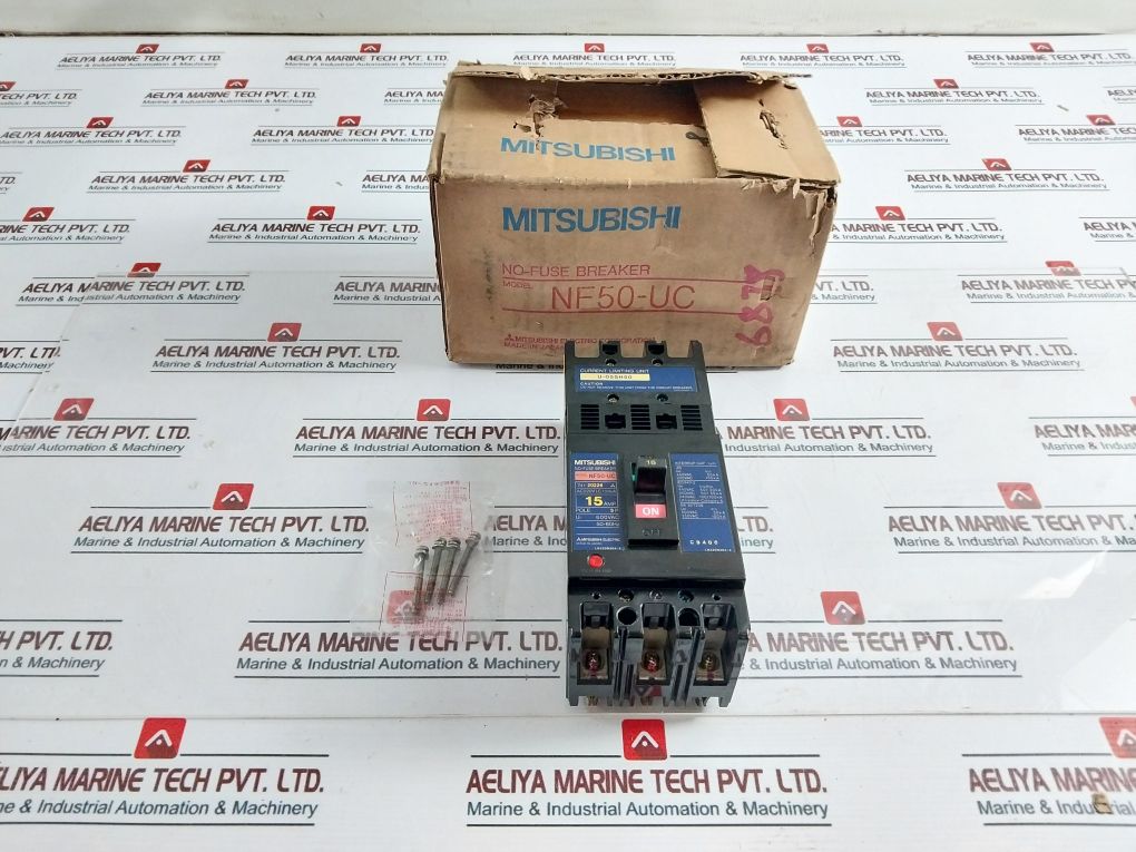 Mitsubishi Nf50-uc 3 Pole No-fuse Circuit Breaker 600Vac 50-60Hz 15A 
