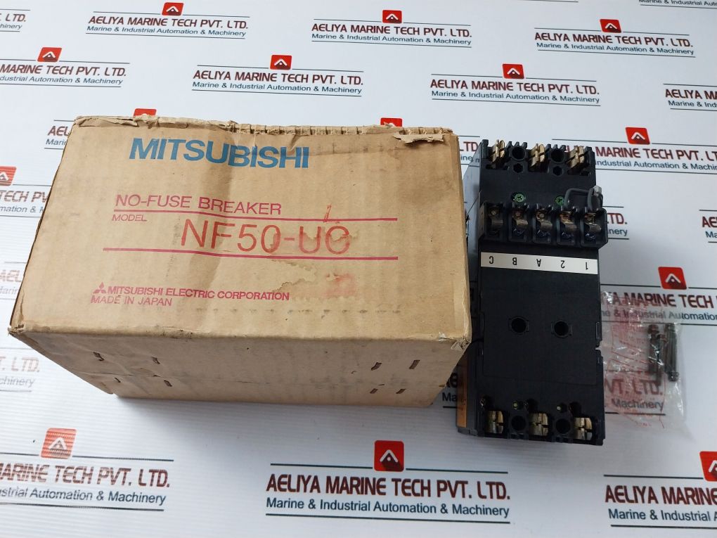 Mitsubishi Nf50-uc No-fuse Breaker 3 Pole 50 A W/ U-05Sh50 Current Limiting Unit