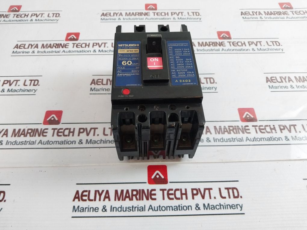 Mitsubishi Nf60-sh 3 Pole No-fuse Circuit Breaker Ac 600V 60A