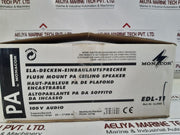 Monacor Edl-11 Flush Mount Pa Ceiling Speaker 10W/1 Kohm