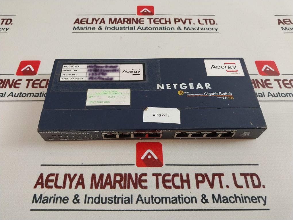 Netgear Gs108 Gigabit Ethernet Switch 8 Port 10/100/1000Mbps