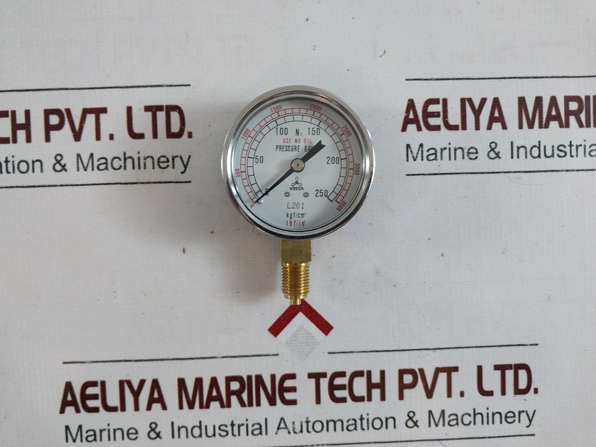 Nisshin 0-250 Kgf/Cm2 Pressure Gauge