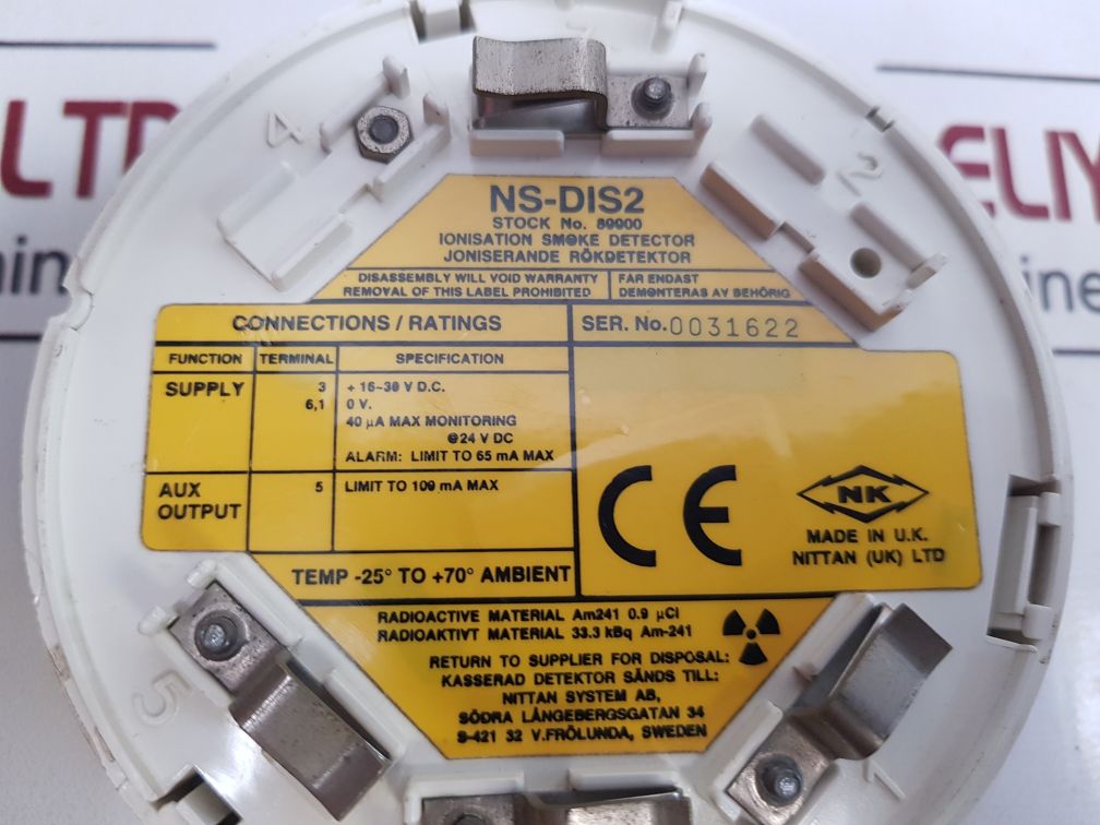 Nittan Ns-dis2 Ionisation Smoke Detector – Aeliya Marine