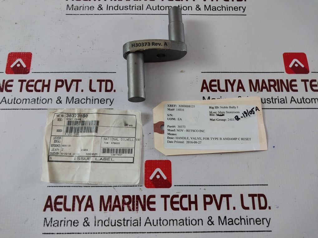 Nov H30373 Rev. A Handle Valve